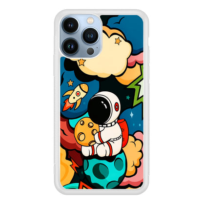 Cute Astronaut Hug The Planet 2D Rubber Phone Case