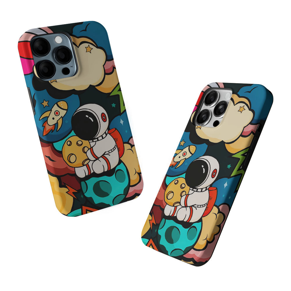 Cute Astronaut Hug The Planet 2 in 1 Tough Phone Case