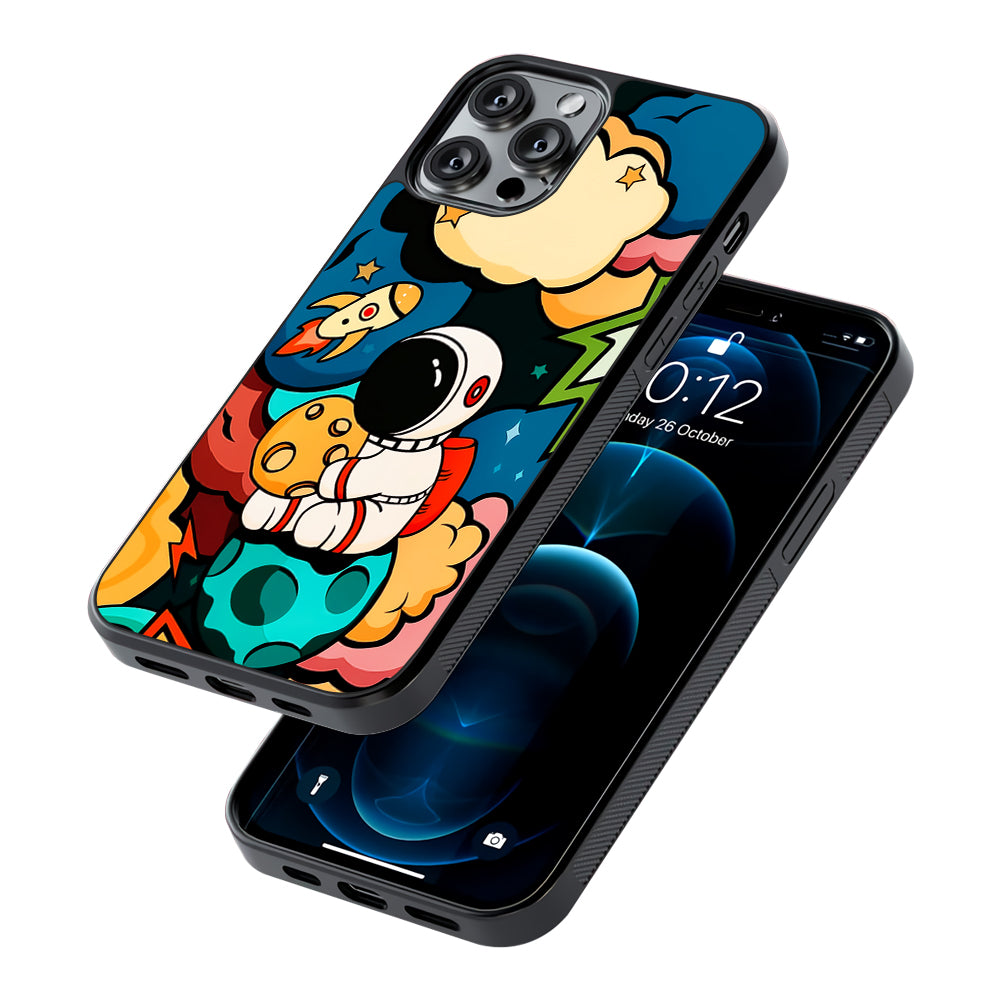 Cute Astronaut Hug The Planet 2D Rubber Phone Case