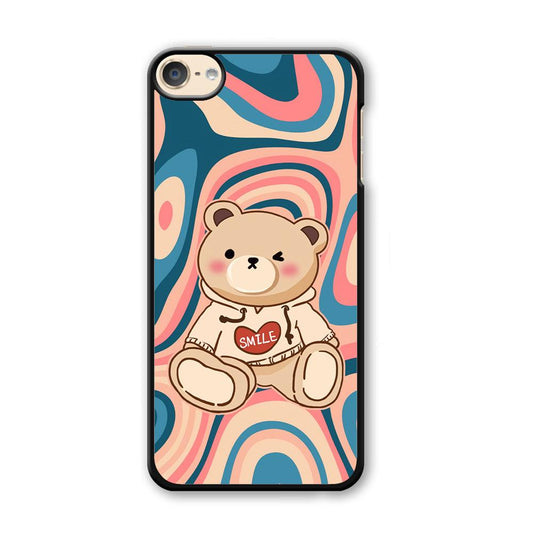 Cute Bear with Hoodie iPod Touch 6 Case-Plastic White (2D Case)-Oxvistore