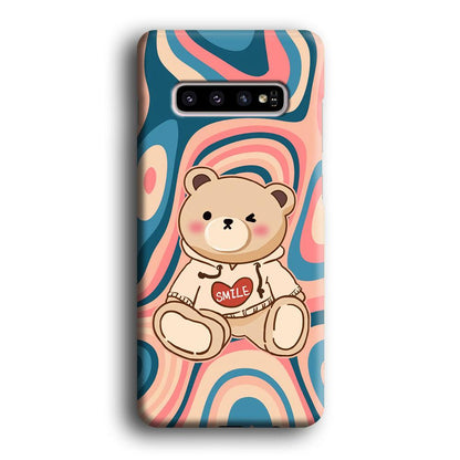 Cute Bear with Hoodie Samsung Galaxy S10 Case-Oxvistore