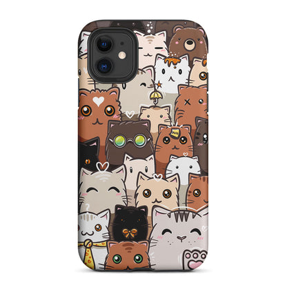 Cute Cat Pattern Kawaii 2 in 1 Tough Phone Case