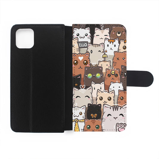 Cute Cat Pattern Kawaii Flip Wallet Phone Case