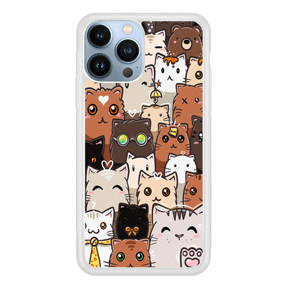 Cute Cat Pattern Kawaii 2D Rubber Phone Case