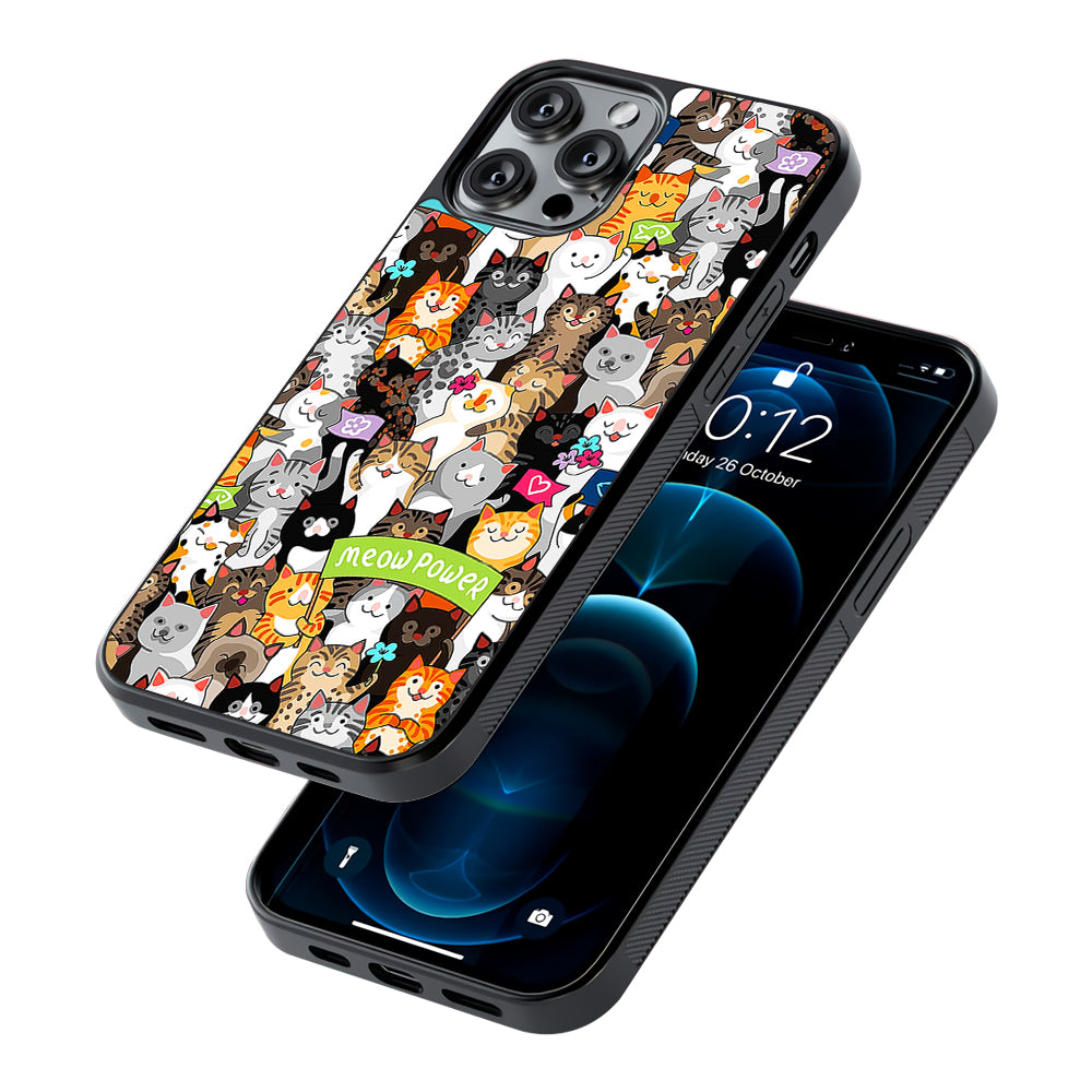 Cute Cats Meow Power 2D Rubber Phone Case