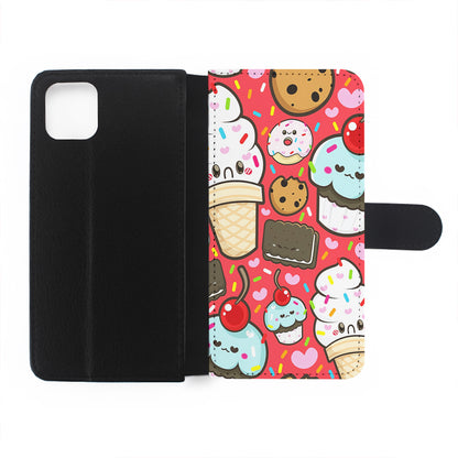 Cute Desserts Cupcake Flip Wallet Phone Case