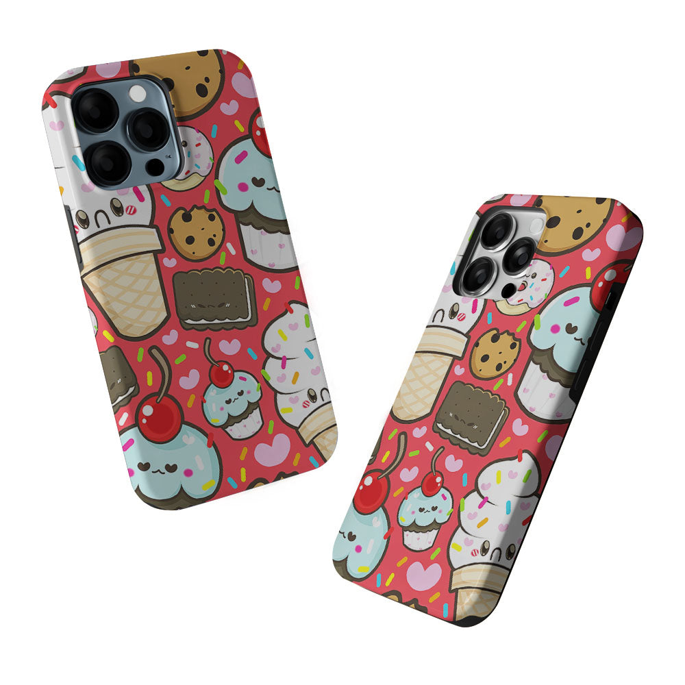 Cute Desserts Cupcake 2 in 1 Tough Phone Case