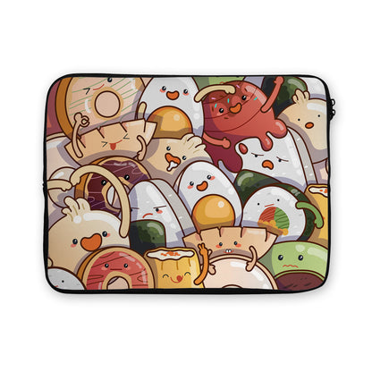 Cute Food Doodle Kawaii Laptop Sleeve Protective Cover