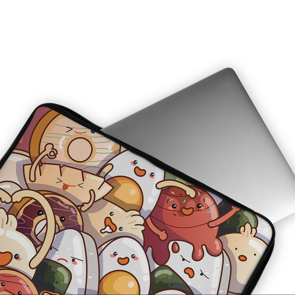 Cute Food Doodle Kawaii Laptop Sleeve Protective Cover