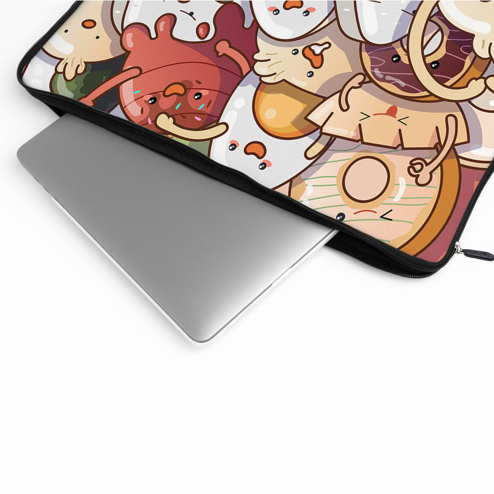 Cute Food Doodle Kawaii Laptop Sleeve Protective Cover