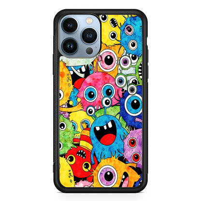 Cute Monster Doodle 2D Rubber Phone Case