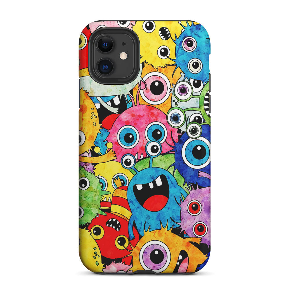 Cute Monster Doodle 2 in 1 Tough Phone Case