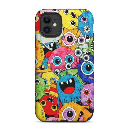 Cute Monster Doodle 2 in 1 Tough Phone Case