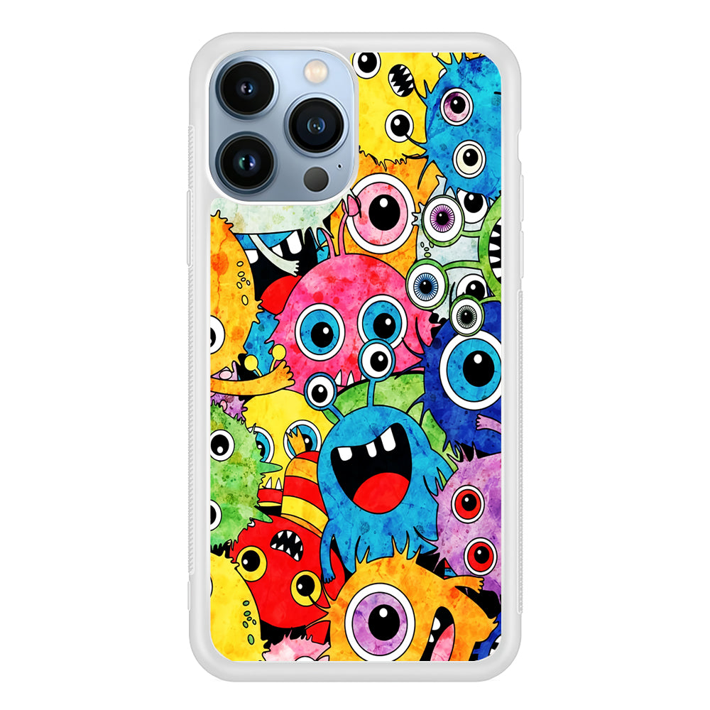 Cute Monster Doodle 2D Rubber Phone Case