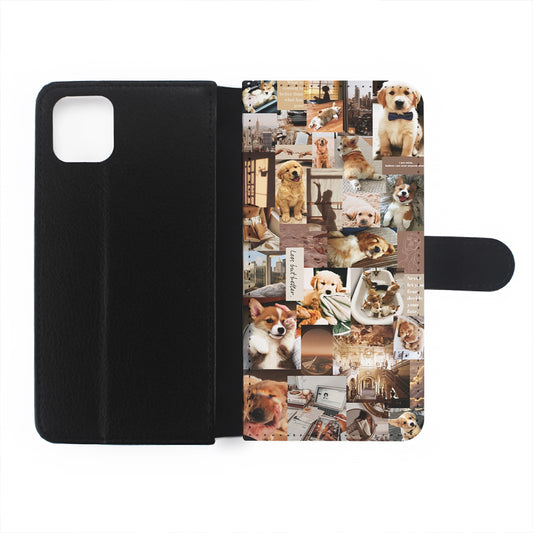 Cute Puppy Dog Aesthetic Flip Wallet Phone Case