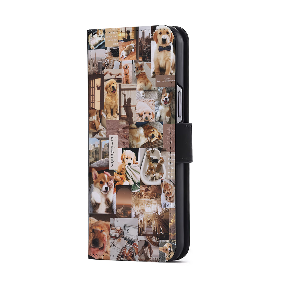 Cute Puppy Dog Aesthetic Flip Wallet Phone Case