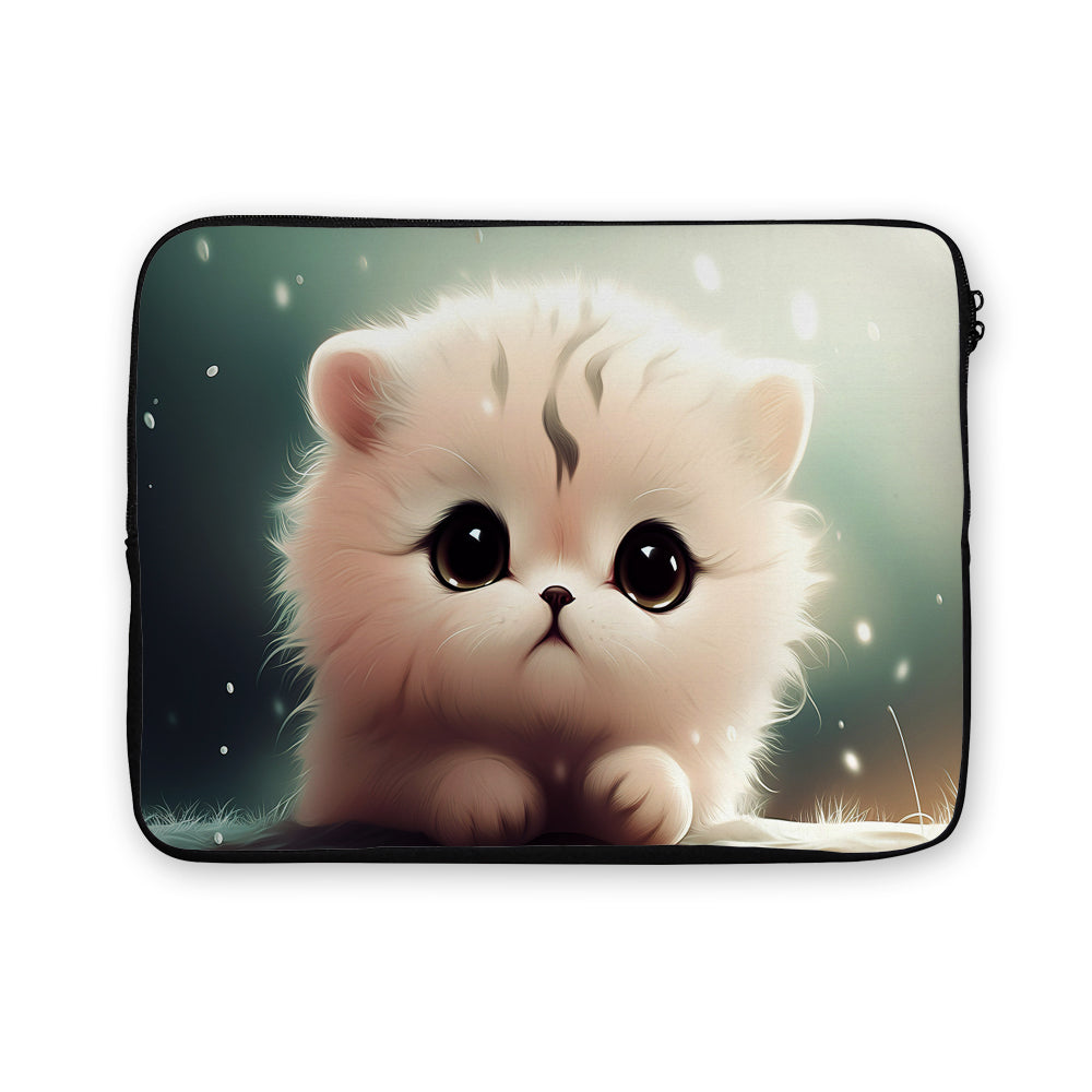 Cute White Kitten Laptop Sleeve Protective Cover