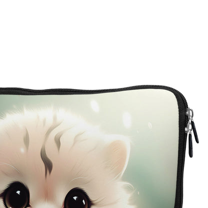 Cute White Kitten Laptop Sleeve Protective Cover