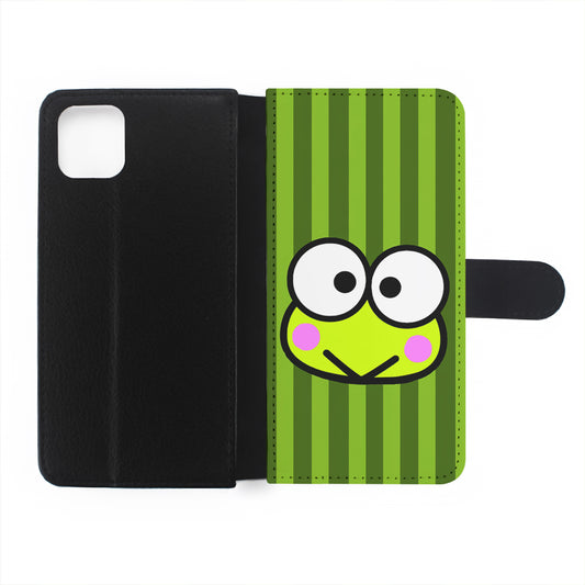 Cutes Keroppi Stripe Green Flip Wallet Phone Case