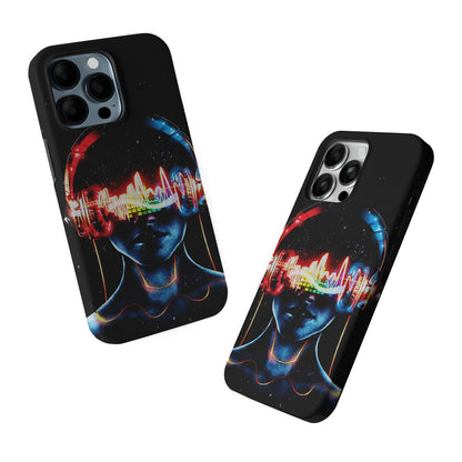 DJ Women Digital Music Art 2 in 1 Tough Phone Case