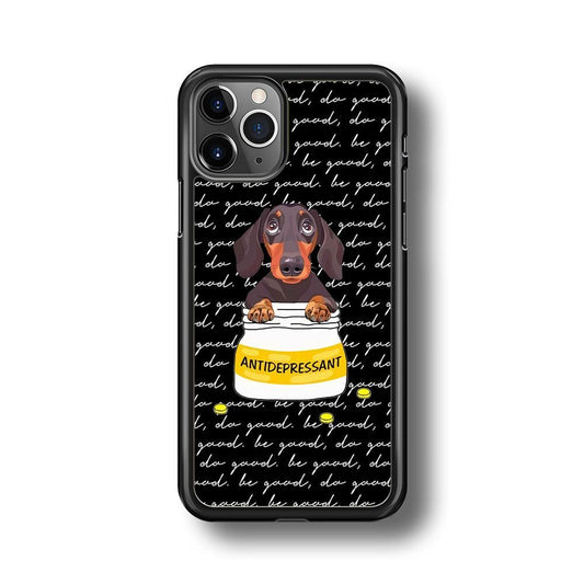 Dachshund Antidepressant iPhone 11 Pro Case-Rubber Black (2D Case)-Oxvistore