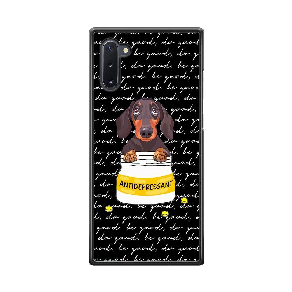 Dachshund Antidepressant Samsung Galaxy Note 10 Case-Rubber White (2D Case)-Oxvistore