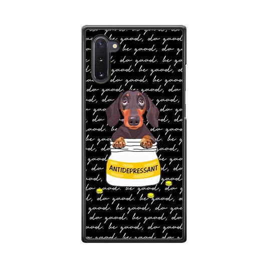 Dachshund Antidepressant Samsung Galaxy Note 10 Case-Rubber White (2D Case)-Oxvistore