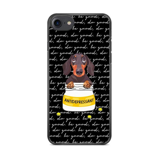 Dachshund Antidepressant iPhone 7 Case-Rubber Black (2D Case)-Oxvistore