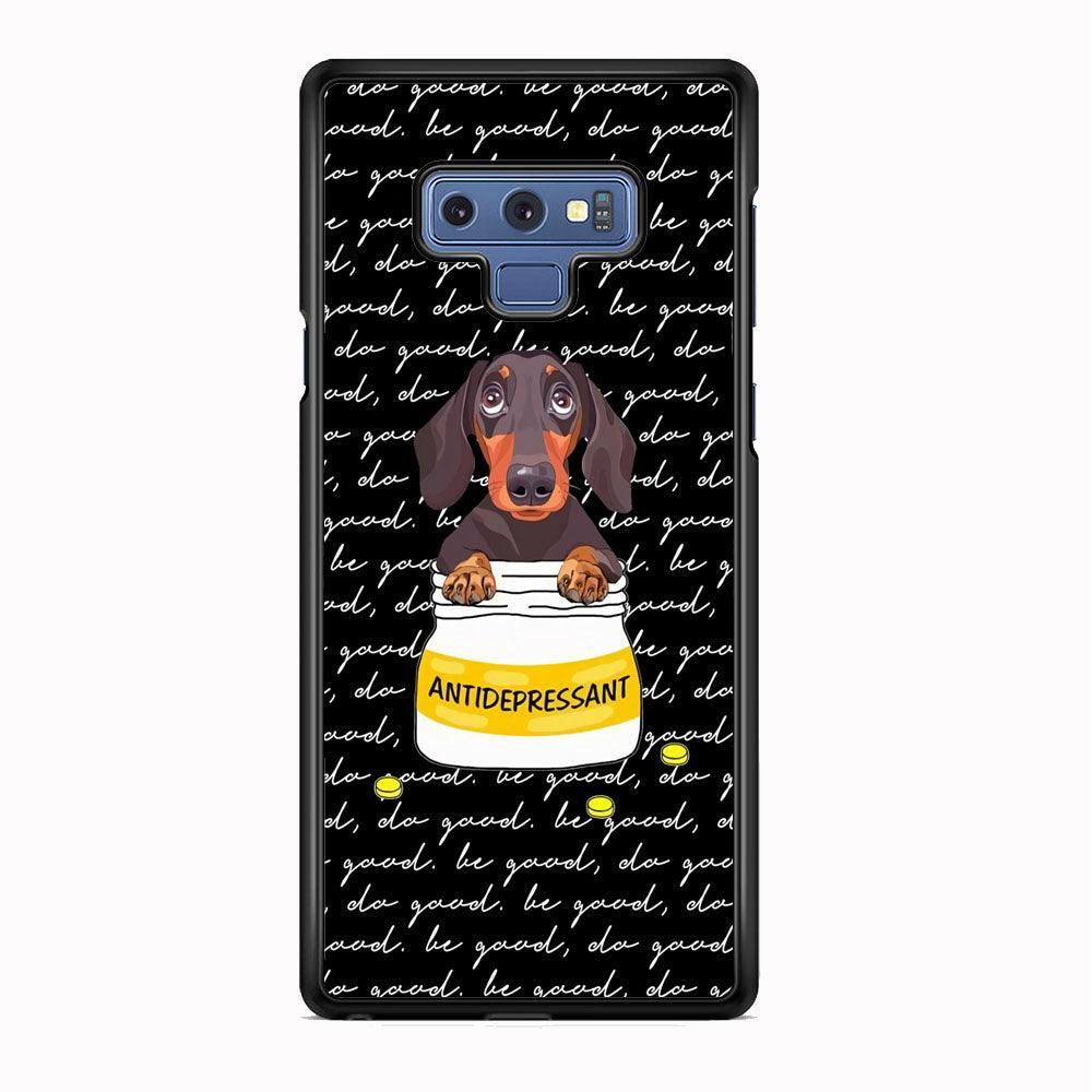 Dachshund Antidepressant Samsung Galaxy Note 9 Case-Rubber White (2D Case)-Oxvistore