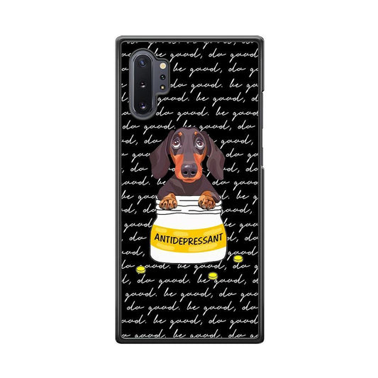 Dachshund Antidepressant Samsung Galaxy Note 10 Plus Case-Rubber White (2D Case)-Oxvistore