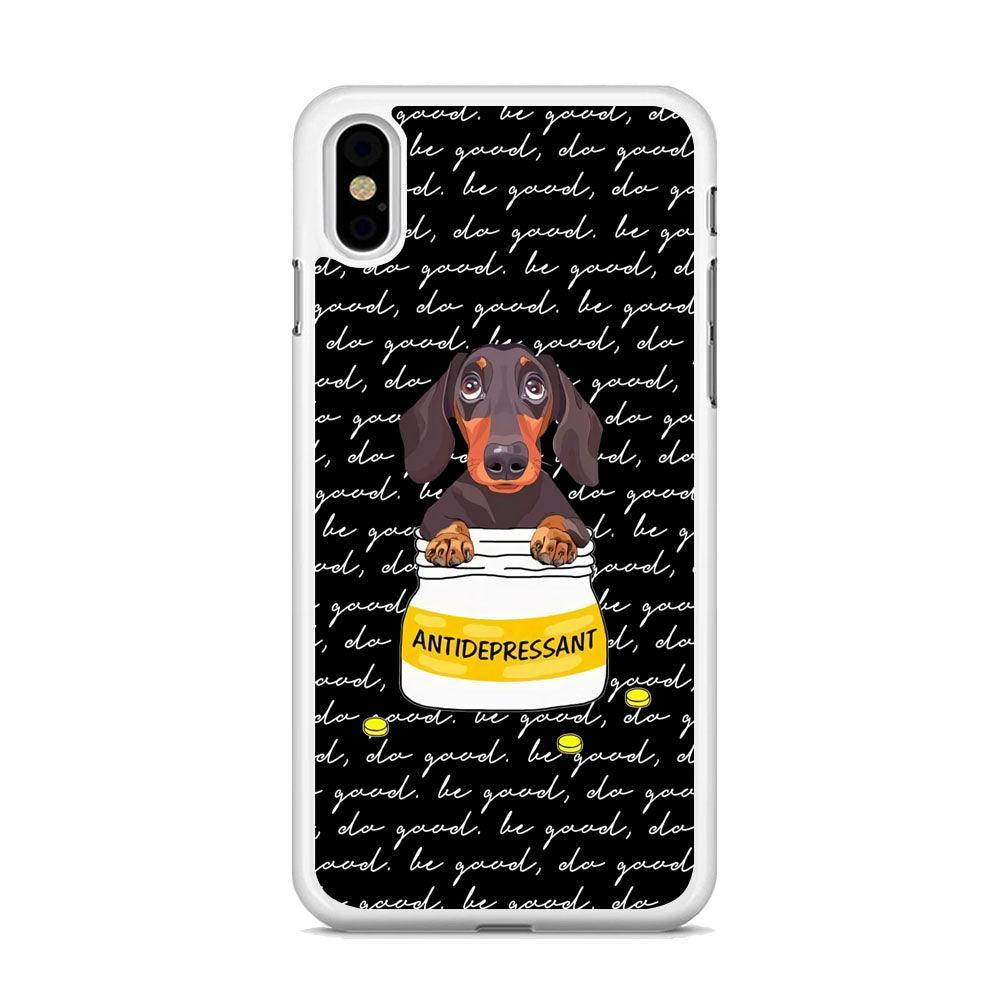 Dachshund Antidepressant iPhone X Case-Oxvistore