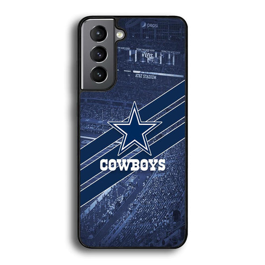Dallas Cowboys All Blue at Stadium Samsung Galaxy S24 Case-Rubber Black (2D Case)-Oxvistore