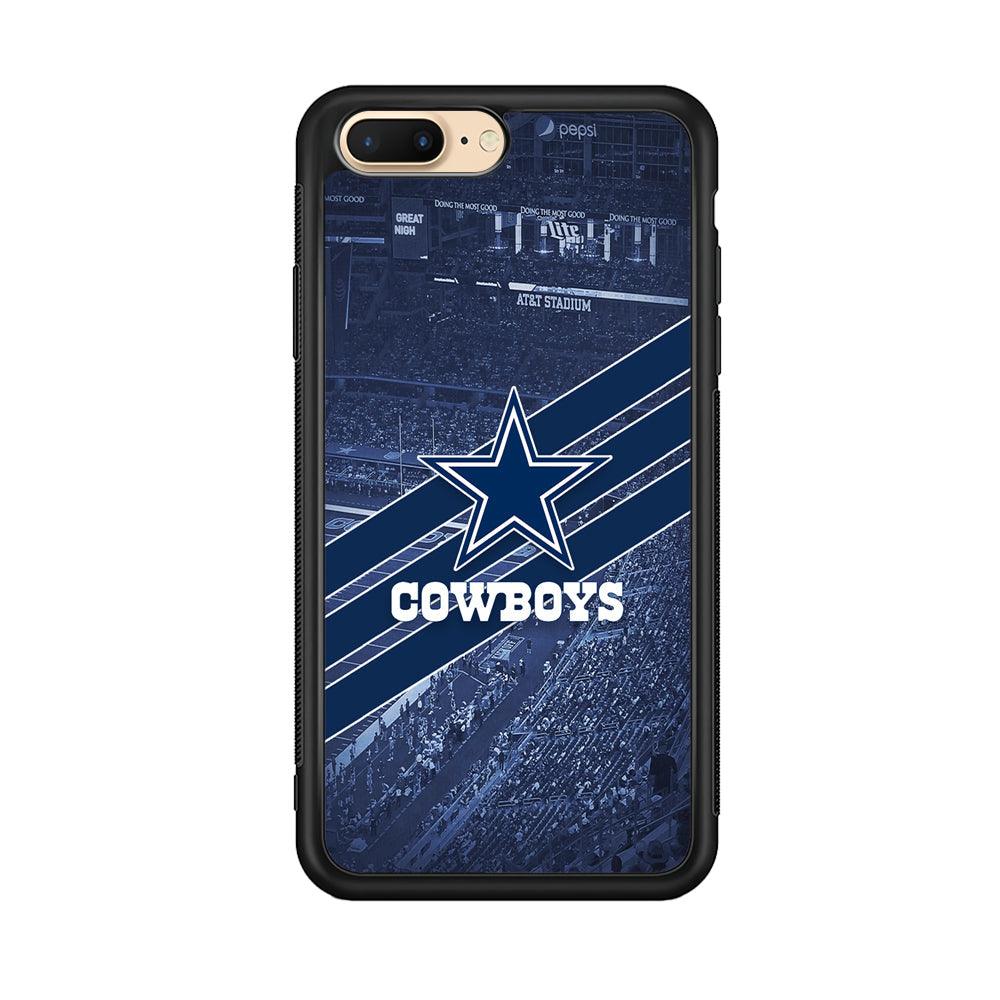 Dallas Cowboys All Blue at Stadium iPhone 7 Plus Case-Rubber Black (2D Case)-Oxvistore