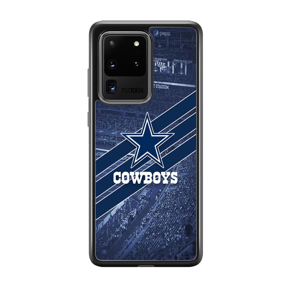 Dallas Cowboys All Blue at Stadium Samsung Galaxy S20 Ultra Case-Rubber Black (2D Case)-Oxvistore