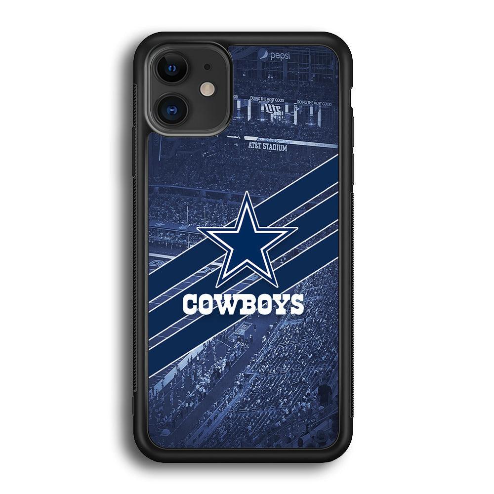 Dallas Cowboys All Blue at Stadium iPhone 11 Case-Rubber Black (2D Case)-Oxvistore