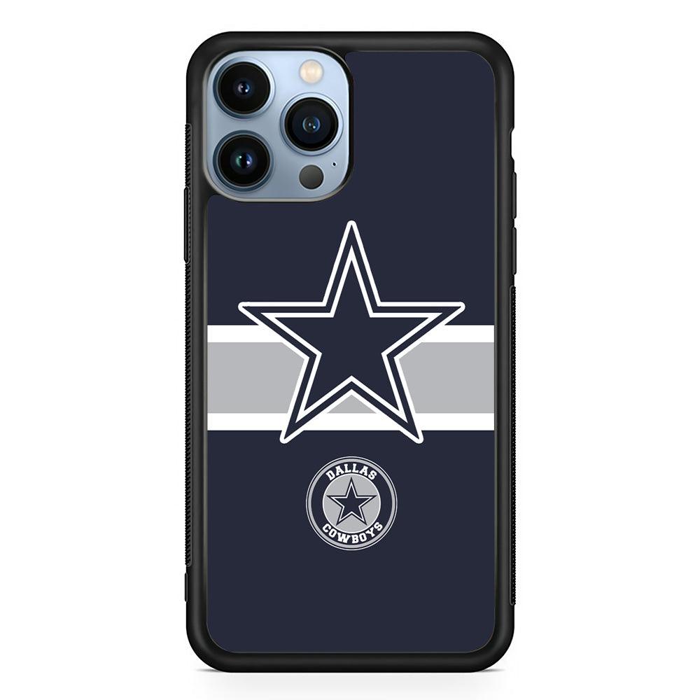 Dallas Cowboys Wide Star iPhone 14 Pro Max Case-Rubber Black (2D Case)-Oxvistore