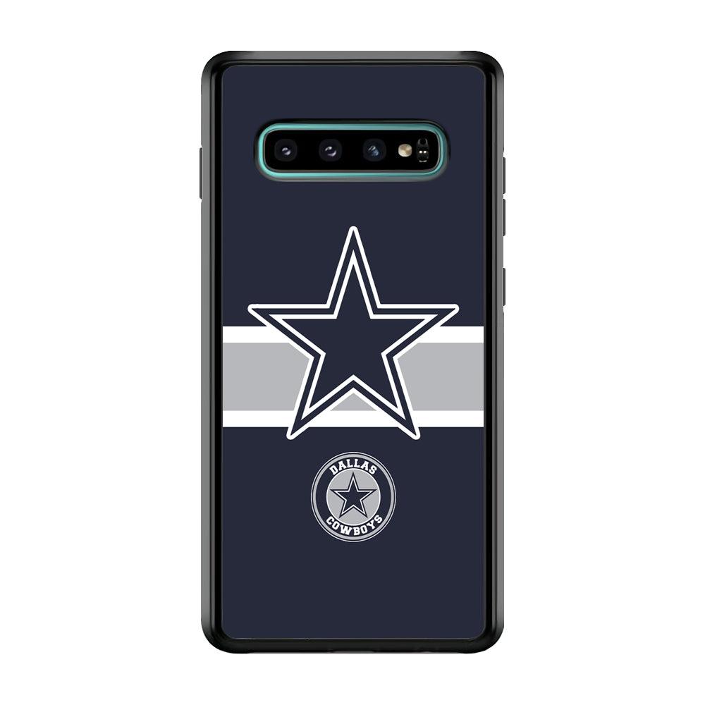 Dallas Cowboys Wide Star Samsung Galaxy S10 Case-Rubber Black (2D Case)-Oxvistore
