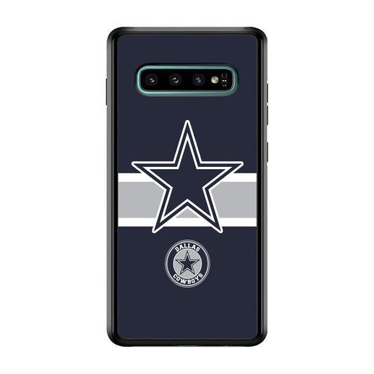 Dallas Cowboys Wide Star Samsung Galaxy S10 Case-Rubber Black (2D Case)-Oxvistore