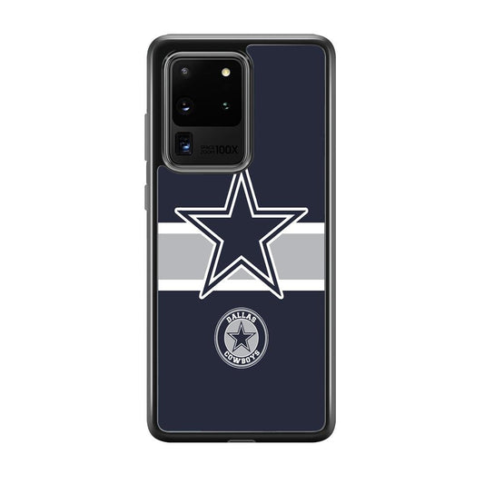 Dallas Cowboys Wide Star Samsung Galaxy S20 Ultra Case-Rubber Black (2D Case)-Oxvistore