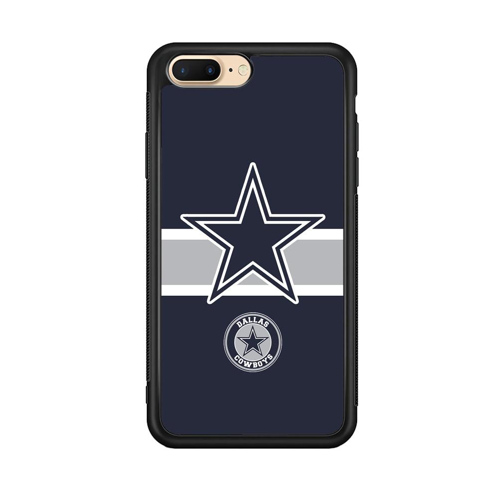 Dallas Cowboys Wide Star iPhone 7 Plus Case-Rubber Black (2D Case)-Oxvistore