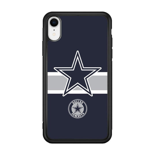 Dallas Cowboys Wide Star iPhone XR Case-Rubber Black (2D Case)-Oxvistore