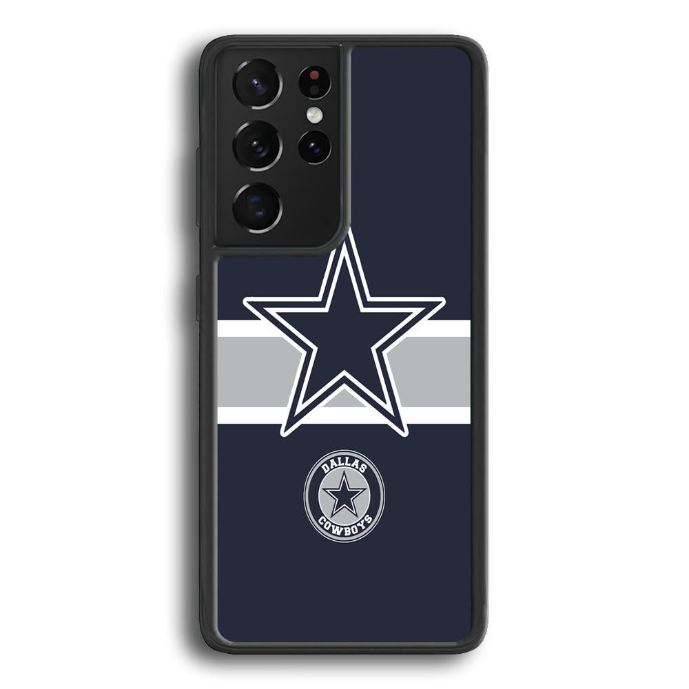 Dallas Cowboys Wide Star Samsung Galaxy S24 Ultra Case-Rubber Black (2D Case)-Oxvistore