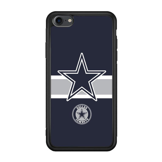Dallas Cowboys Wide Star iPhone 7 Case-Rubber Black (2D Case)-Oxvistore