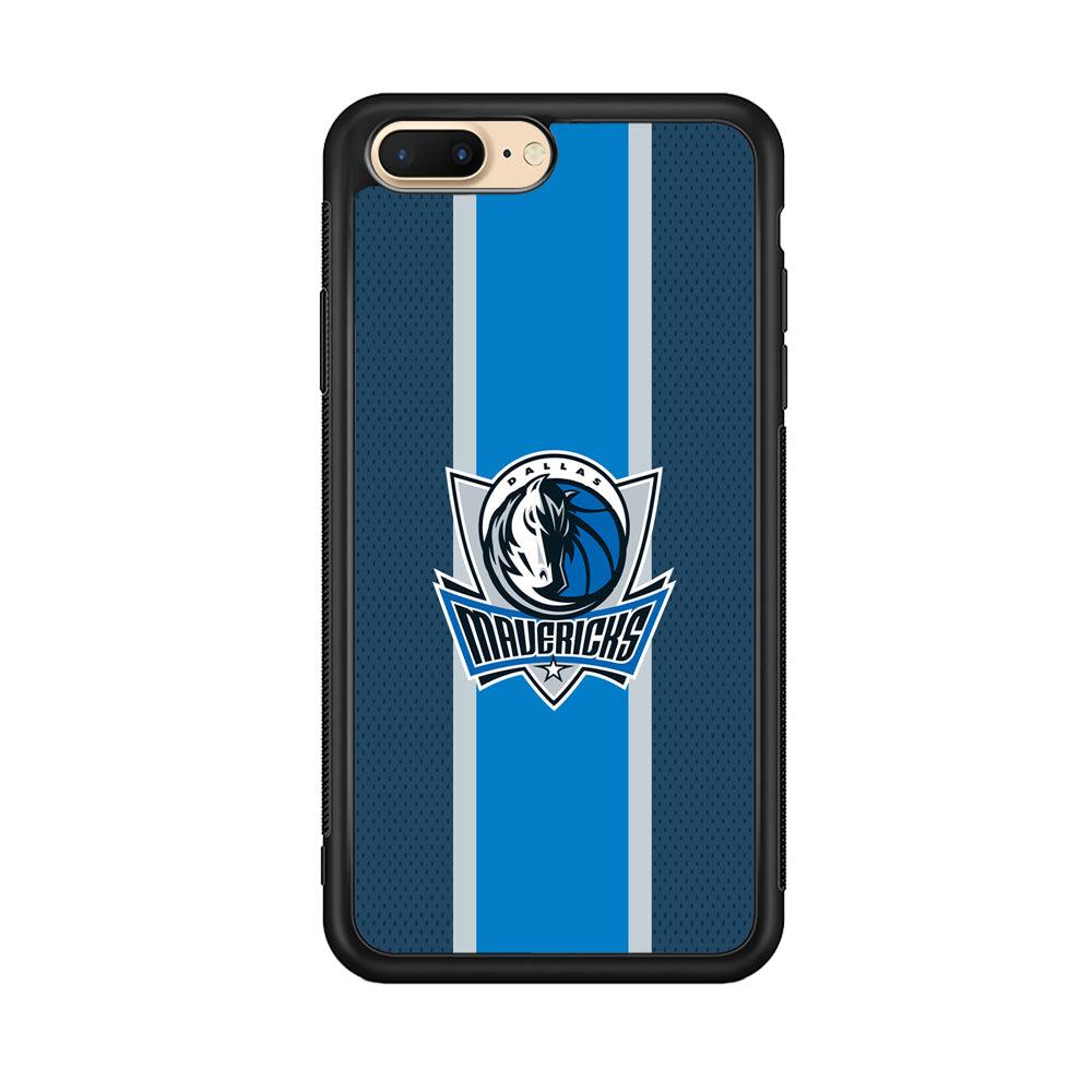 Dallas Mavericks Dot Blue Patern iPhone 7 Plus Case-Rubber Black (2D Case)-Oxvistore