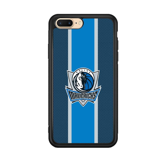 Dallas Mavericks Dot Blue Patern iPhone 7 Plus Case-Rubber Black (2D Case)-Oxvistore