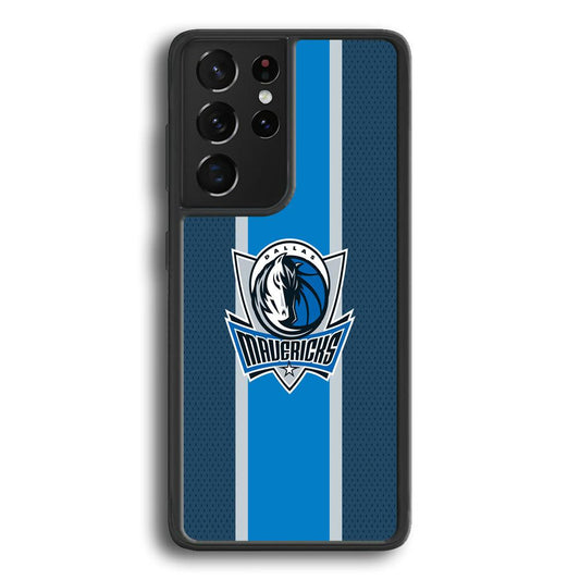 Dallas Mavericks Dot Blue Patern Samsung Galaxy S24 Ultra Case-Rubber Black (2D Case)-Oxvistore