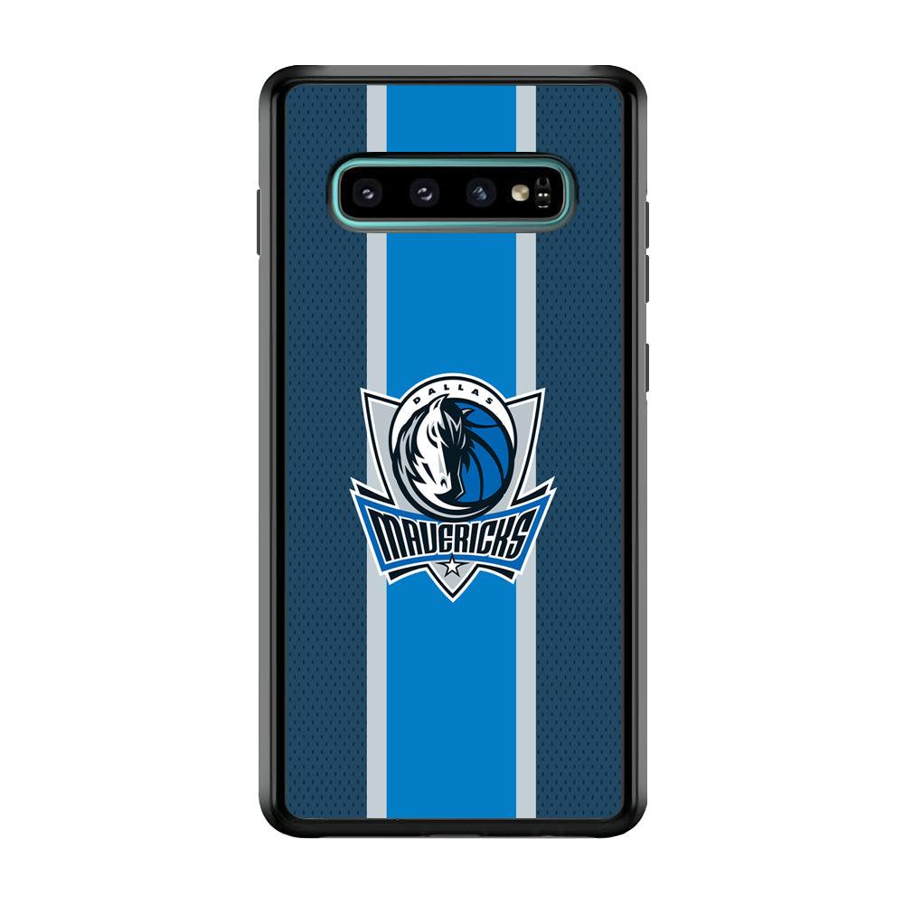 Dallas Mavericks Dot Blue Patern Samsung Galaxy S10 Case-Rubber Black (2D Case)-Oxvistore
