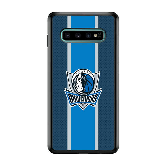 Dallas Mavericks Dot Blue Patern Samsung Galaxy S10 Case-Rubber Black (2D Case)-Oxvistore