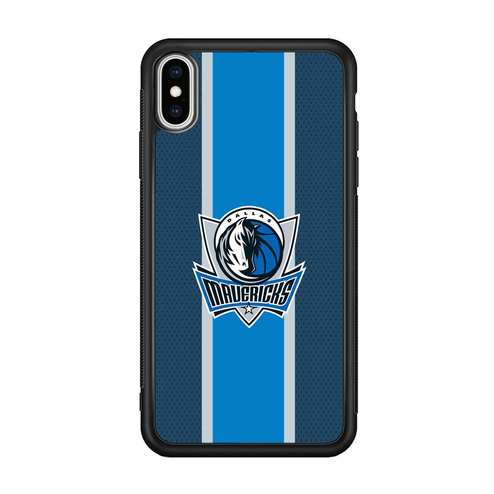 Dallas Mavericks Dot Blue Patern iPhone Xs Max Case-Rubber Black (2D Case)-Oxvistore
