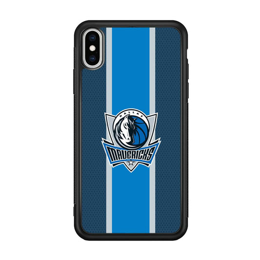 Dallas Mavericks Dot Blue Patern iPhone Xs Max Case-Rubber Black (2D Case)-Oxvistore